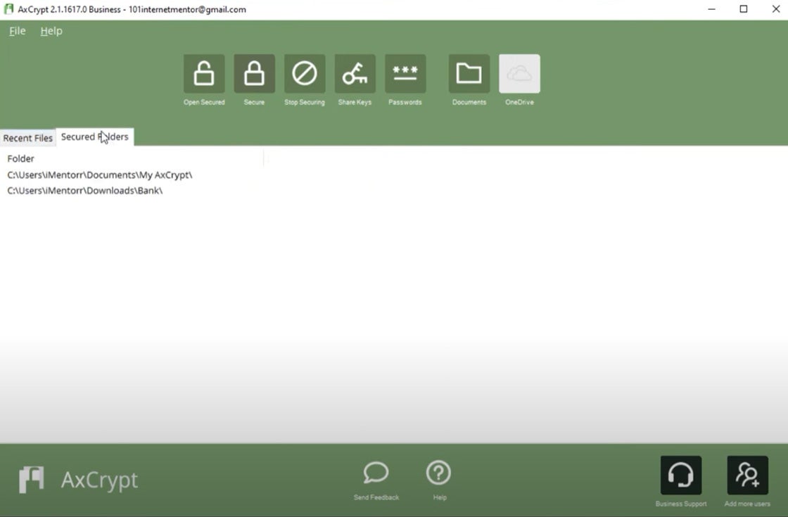 AxCrypt interface.
