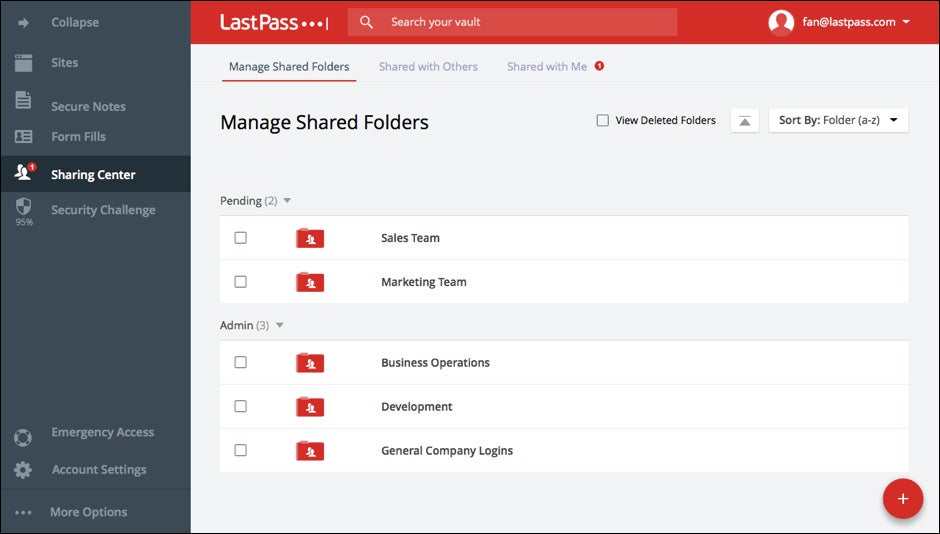 LastPass interface.