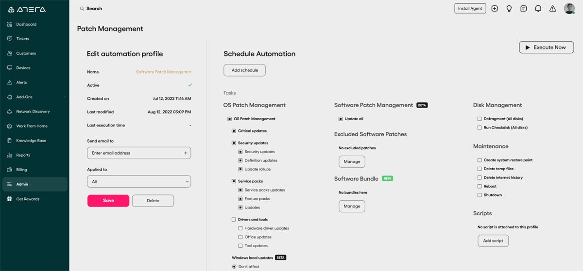 Atera interface.