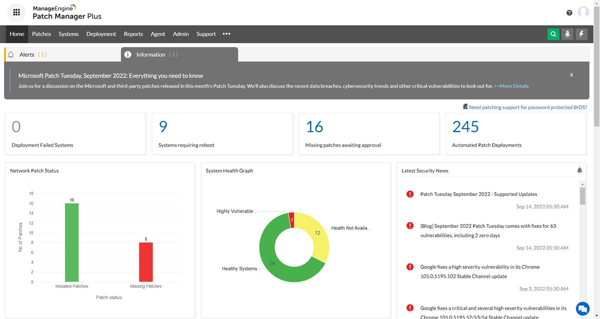 ManageEngine Patch Manager Plus interface.