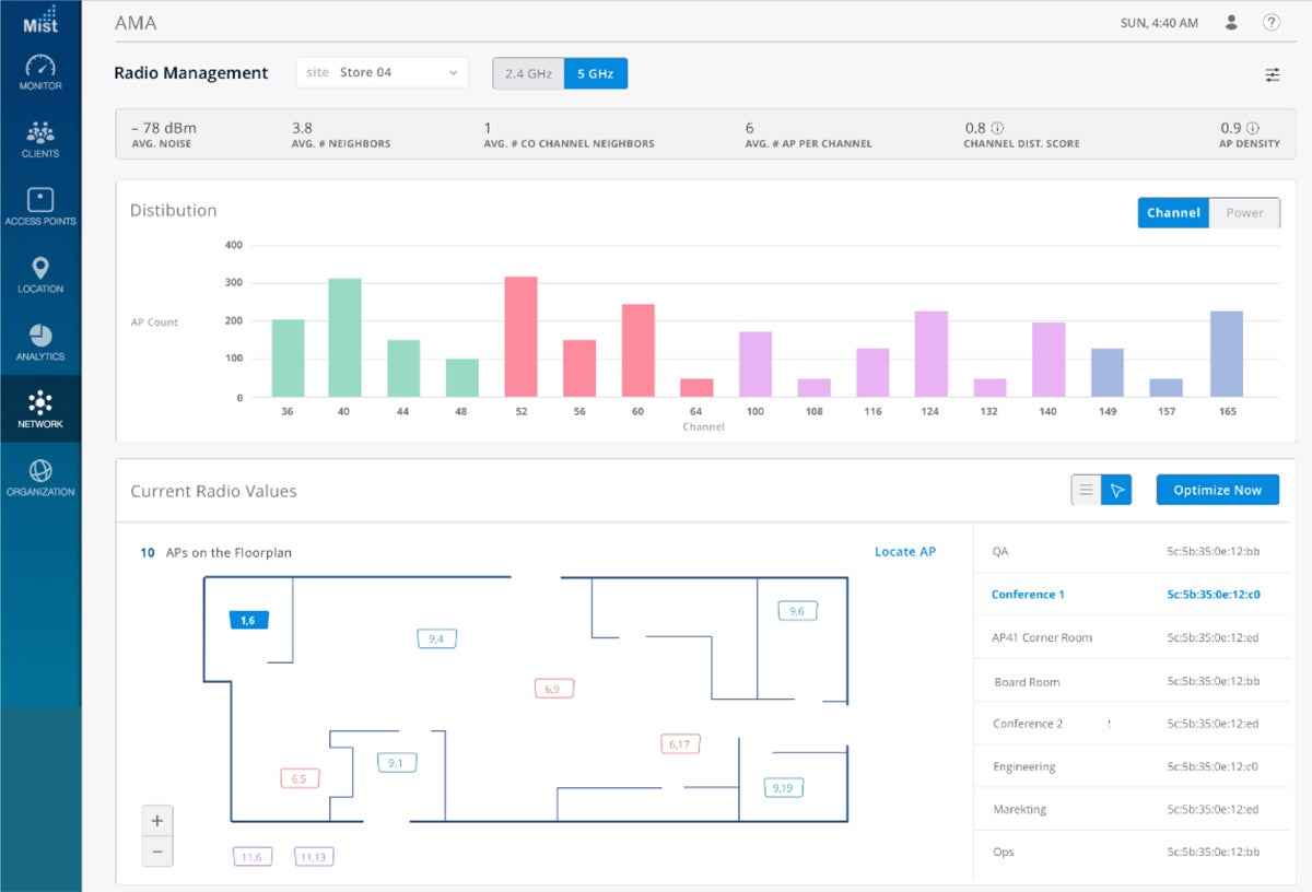 Juniper Mist interface.