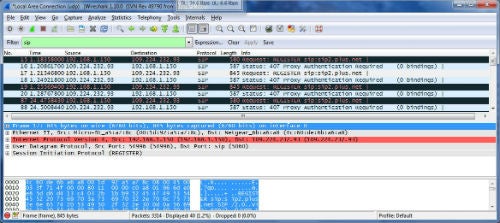 Failed authentication with SIP server