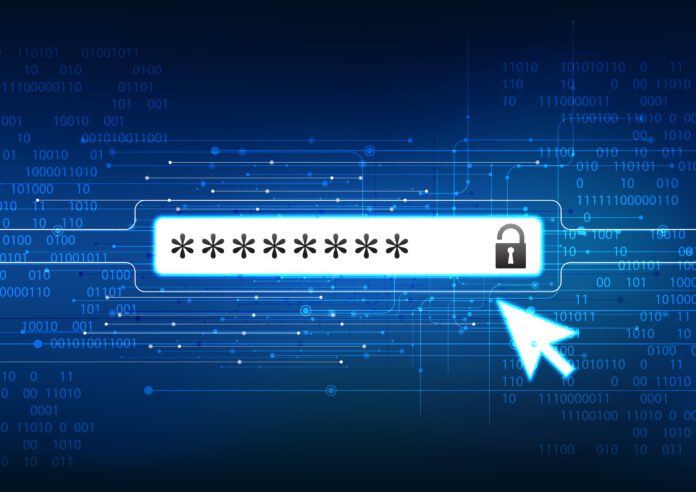 Mouse icon hovering over password entry field
