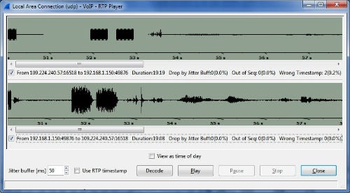 Wireshark built-in call player