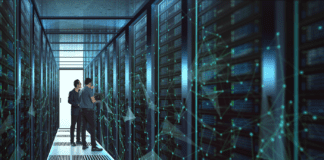 IT administrators working on a data center.