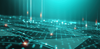 Vast network of interconnected nodes in a digital environment.