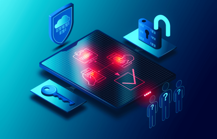 Vector illustration of the multifactor authentication concept.