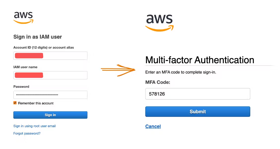 Figure 5 - AWS MFA.