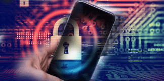 Abstract concept of data protection in mobile devices.