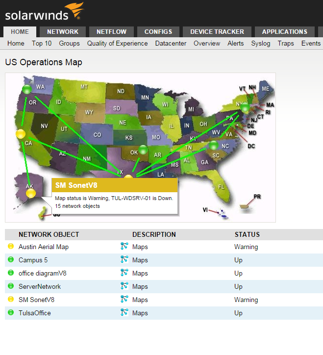 Solarwinds NPM Network Atlas