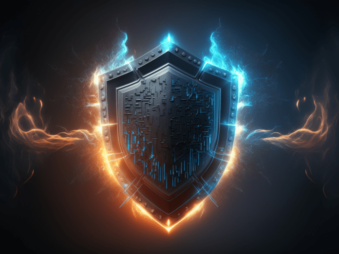 Shield on fire with silicon chip patterning