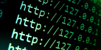 Close up view of multiple IP addresses on screen.