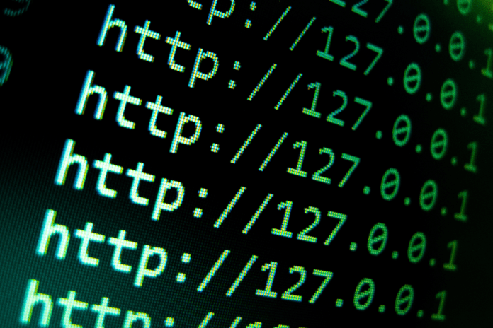 Close up view of multiple IP addresses on screen.