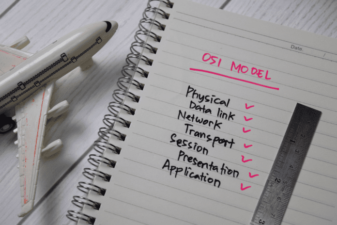 OSI Model written on a notebook